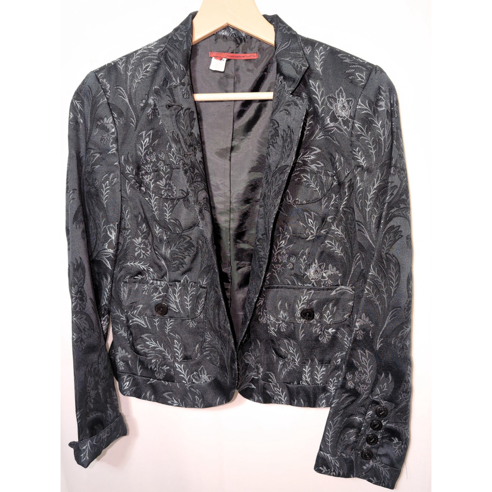 Anthropologie Tape Measure Floral Jacket/Blazer, 4 Pockets, Button Front